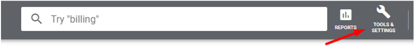 Tools and settings i Google Ads-interfacet